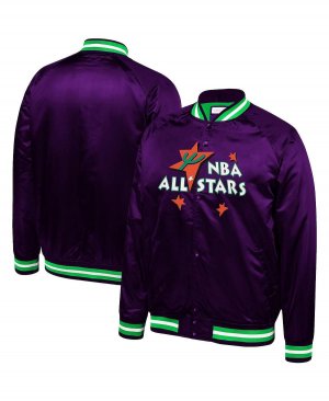 Мужская фиолетовая легкая атласная куртка nba all-star game 1995 года на застежках , фиолетовый Mitchell & Ness