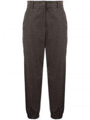 Прямые брюки с завышенной талией Brunello Cucinelli. Цвет: серый