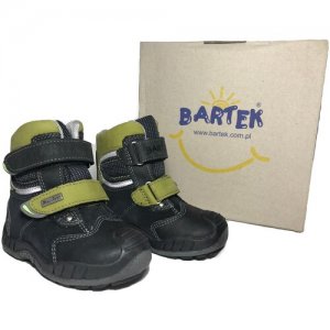 Ботинки BARTEK c мембраной SYMPATEX утепленные серо-черно-зеленые для мальчиков 25 размер. Цвет: зеленый/черный/серый