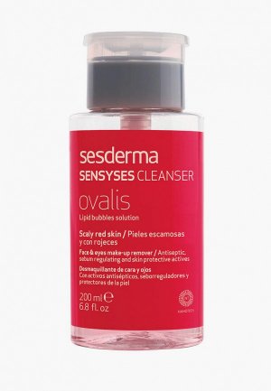 Лосьон для лица Sesderma липосомальное средство снятия макияжа кожи, склонной к покраснению и шелушению SENSYSES Ovalis, 200 мл. Цвет: красный