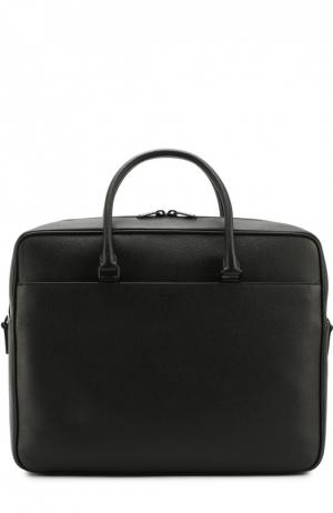 Кожаный портфель с плечевым ремнем Saint Laurent. Цвет: черный