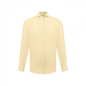 Льняная рубашка Brunello Cucinelli. Цвет: жёлтый