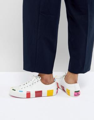 Кроссовки с разноцветными полосками PS by Paul Smith. Цвет: белый
