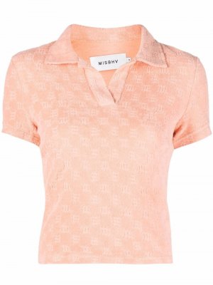 Фланелевая рубашка поло с монограммой MISBHV. Цвет: розовый