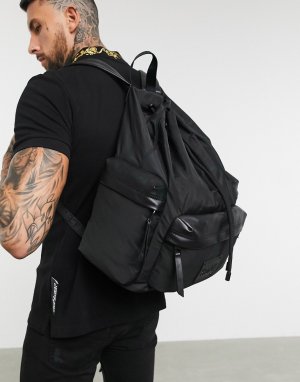 Черный рюкзак со съемной сумкой через плечо Versace Jeans Couture
