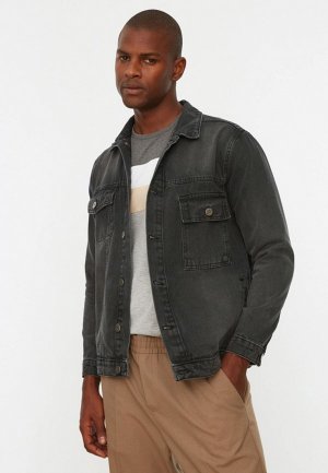 Куртка джинсовая Trendyol. Цвет: серый
