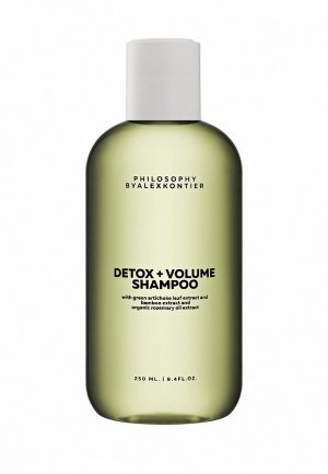 Шампунь Philosophy by Alex Kontier Detox + Volume Shampoo, для объема волос и чувствительной кожи головы 250 мл. Цвет: зеленый
