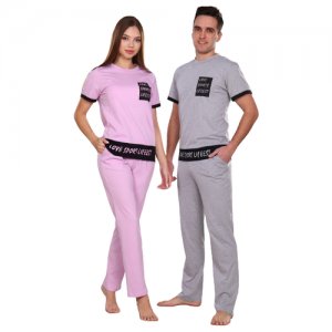 Костюм , футболка и брюки, размер 44, розовый Каприз. Цвет: розовый