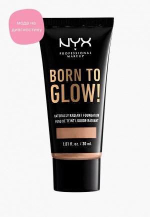 Тональное средство Nyx Professional Makeup Born To Glow Naturally Radiant Foundation, оттенок 7.5, Soft Beige, 30 мл. Цвет: бежевый
