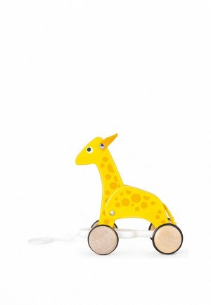 Игрушка развивающая Hape Каталка для малышей Серия Зверики, жираф. Цвет: желтый