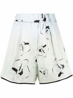 Floral-print high-waisted shorts Genny. Цвет: синий