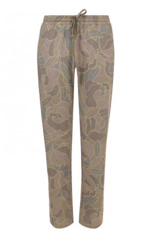Укороченные брюки с принтом и эластичным поясом Dries Van Noten. Цвет: зеленый