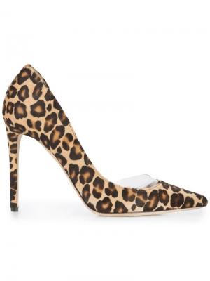 Туфли с заостренным носком леопардовым принтом Tamara Mellon. Цвет: коричневый