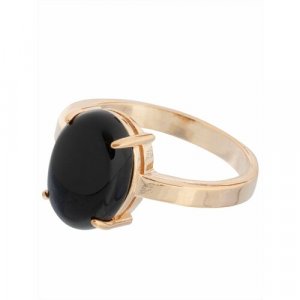 Кольцо помолвочное , оникс, размер 16, черный Lotus Jewelry. Цвет: черный