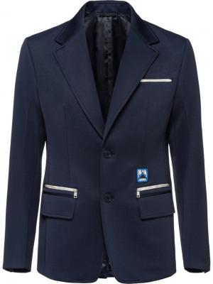 Пиджак из джерси Prada. Цвет: синий
