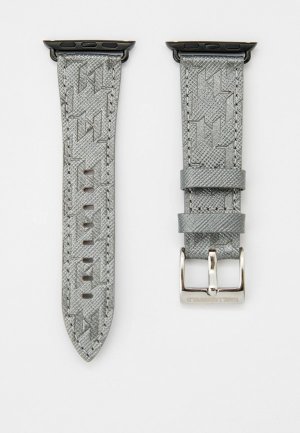 Ремешок для часов Karl Lagerfeld Apple Watch 38/40/41 мм, нат. кожа Real leather Saffiano. Цвет: серый