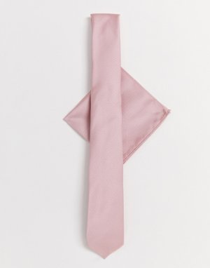 Розовый галстук и платок для пиджака Burton Menswear