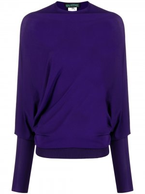 Драпированная блузка с длинными рукавами Herve L. Leroux. Цвет: фиолетовый