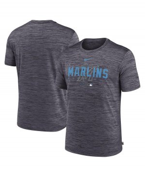Мужская темно-серая футболка Miami Marlins Authentic Collection Velocity Performance Practice Nike