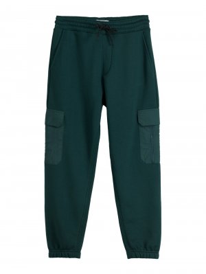 Зауженные брюки-карго , темно-зеленый Bershka
