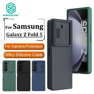 Чехол Nillkin для Samsung Galaxy Z Fold 5 CamShield, шелковистый силиконовый чехол, противоударная задняя крышка слайдера камеры 5G