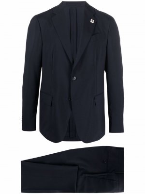 Brooch-detail single-breasted suit Lardini. Цвет: синий