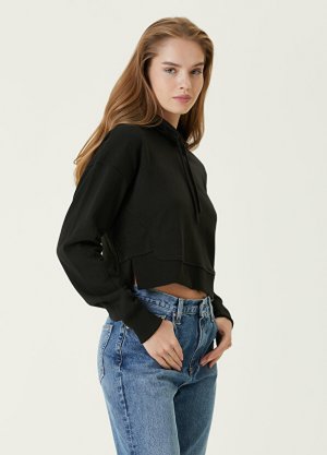 Черный свитшот с капюшоном Calvin Klein. Цвет: черный