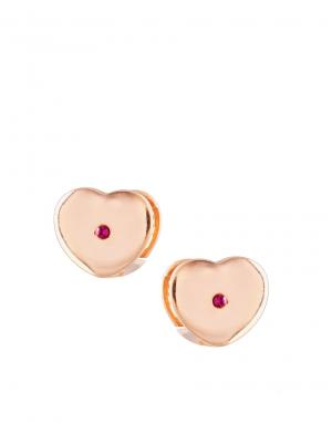 Серьги-гвоздики в форме сердечек Maria Francesca Pepe. Цвет: золотой