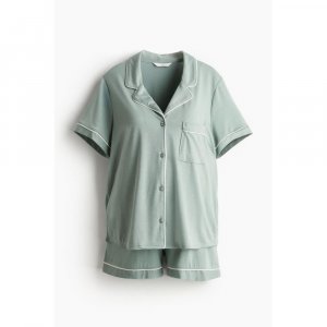 Пижама HM MAMA с окантовкой пыльно-зеленого цвета H&M
