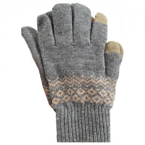 Зимние перчатки для сенсорных экранов FO Touch Wool Gloves Gray / Теплые трикотажные мужские, женские Термоперчатки Xiaomi. Цвет: серый