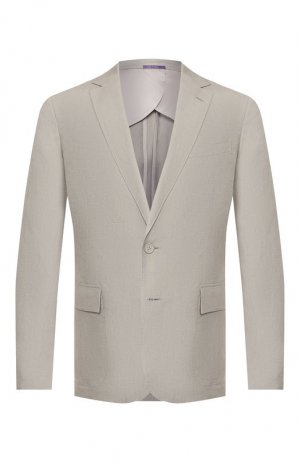 Пиджак из шелка и льна Ralph Lauren. Цвет: серый