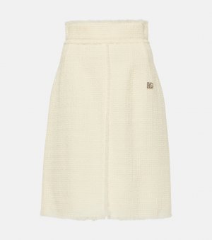 Твидовая юбка миди из смесовой шерсти , бежевый Dolce&Gabbana