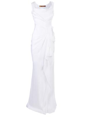 Длинное вечернее платье John Galliano. Цвет: белый