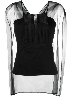 Блузка с прозрачными панелями и плиссировкой Io Ivana Omazic. Цвет: чёрный