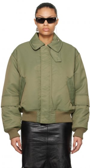 Куртка-бомбер цвета хаки Helmut Lang
