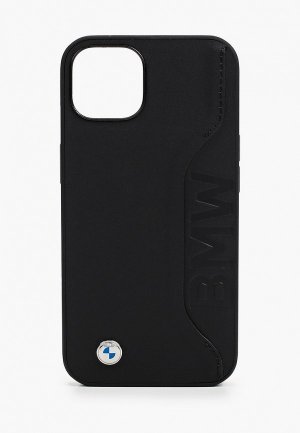 Чехол для iPhone BMW 13, Signature Genuine leather with cardslot Hard Black. Цвет: черный
