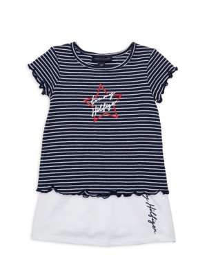 Комплект из двух предметов: юбка и футболка для маленькой девочки , цвет Navy White Tommy Hilfiger
