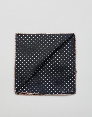 Черный платок для нагрудного кармана в горошек Paul Smith. Цвет: черный