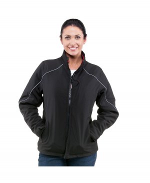 Женская теплая утепленная куртка из софтшелла с манжетами отверстием для большого пальца RefrigiWear, черный Refrigiwear