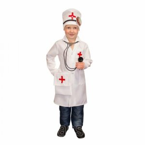 Карнавальный костюм детский врач доктор для мальчика Elite CLASSIC. Цвет: белый
