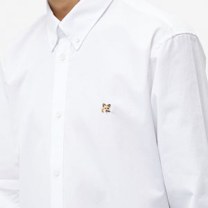 Классическая рубашка с вышивкой в ​​виде головы лисы Maison Kitsune, белый Kitsuné