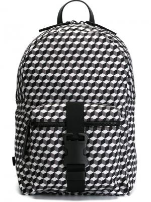 Рюкзак с геометрическим принтом и пряжкой Christopher Kane. Цвет: серый
