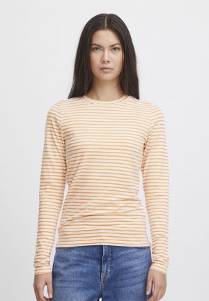 Рубашка с длинным рукавом MIRA , цвет cloud dancer w orange stripe ICHI