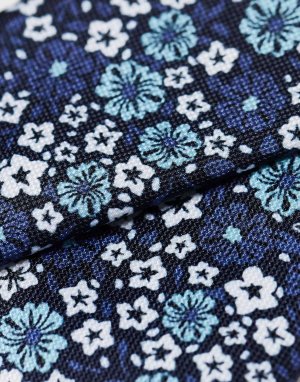 Темно-синий галстук с цветочным принтом Jack & Jones