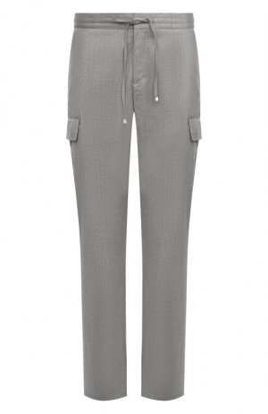 Шерстяные брюки-карго Zilli. Цвет: серый