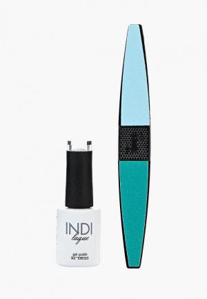 Набор для ухода за ногтями Runail Professional пилка ногтей и Гель-лак INDI laque, 9 мл №3572. Цвет: серебряный