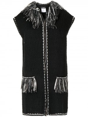Пальто 2010-го года из ткани букле Chanel Pre-Owned. Цвет: черный