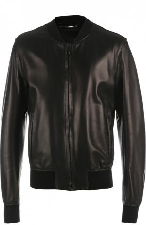 Кожаная куртка Dolce & Gabbana. Цвет: черный