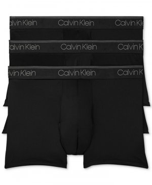 Комплекты мужского эластичного нижнего белья из микрофибры с низкой посадкой (3 шт.) , цвет Black Calvin Klein