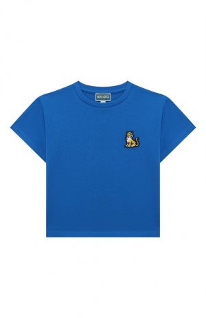 Хлопковая футболка Kenzo. Цвет: синий